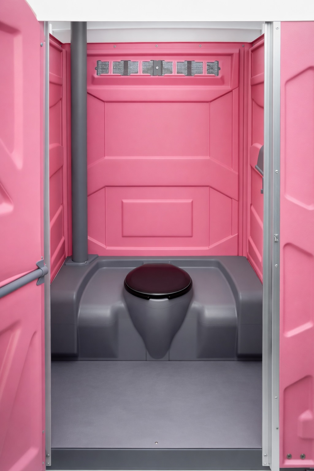 Pink Standard portable toilet - interior view